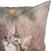 Clayre & Eef KT021.417 Copricuscino motivo gatto stile country 45x45 cm marrone rosso