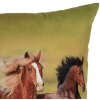 Clayre & Eef KT021.418 Copricuscino 45x45 cm Cavalli selvaggi Verde naturale Marrone