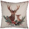 Copri cuscino Clayre & Eef Motivo cervo Beige Brown 45x45 cm Poliestere
