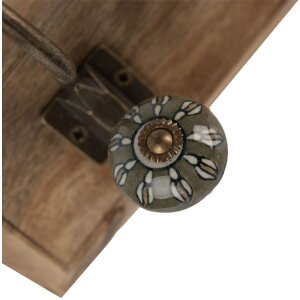 Clayre & Eef 6H2393 Appendiabiti da parete Legno Ferro Marrone Antico 45x11x18 cm