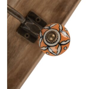 Clayre & Eef 6H2393 Appendiabiti da parete Legno Ferro Marrone Antico 45x11x18 cm