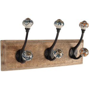 Clayre & Eef 6H2394 Appendiabiti da parete 3 ganci...