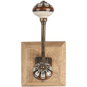 Clayre & Eef 6H2395 Gancio da parete in legno e...