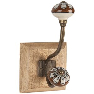Clayre & Eef 6H2395 Gancio da parete in legno e...