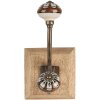 Clayre & Eef 6H2395 Gancio da parete in legno e metallo marrone 10x11x18 cm Stile antico
