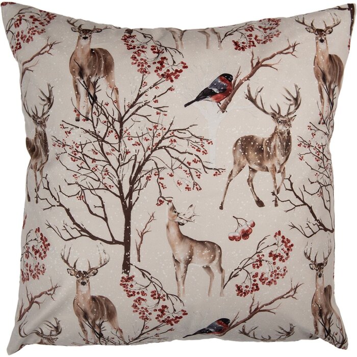 Clayre & Eef KT021.402 Copricuscino 45x45 cm Beige Inverno Stile Country