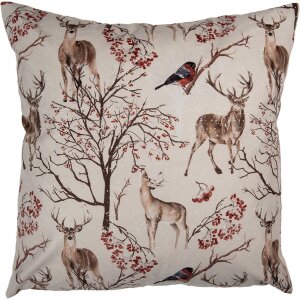 Clayre & Eef KT021.402 Copricuscino 45x45 cm Beige Inverno Stile Country