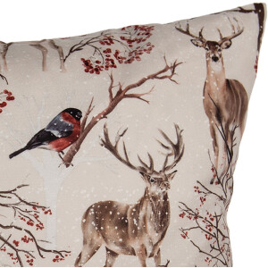 Clayre & Eef KT021.402 Copricuscino 45x45 cm Beige Inverno Stile Country