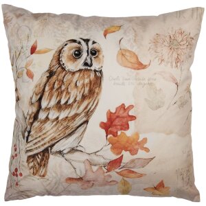 Clayre & Eef KT021.405 Copricuscino 45x45 cm Gufo Beige Marrone Stile country
