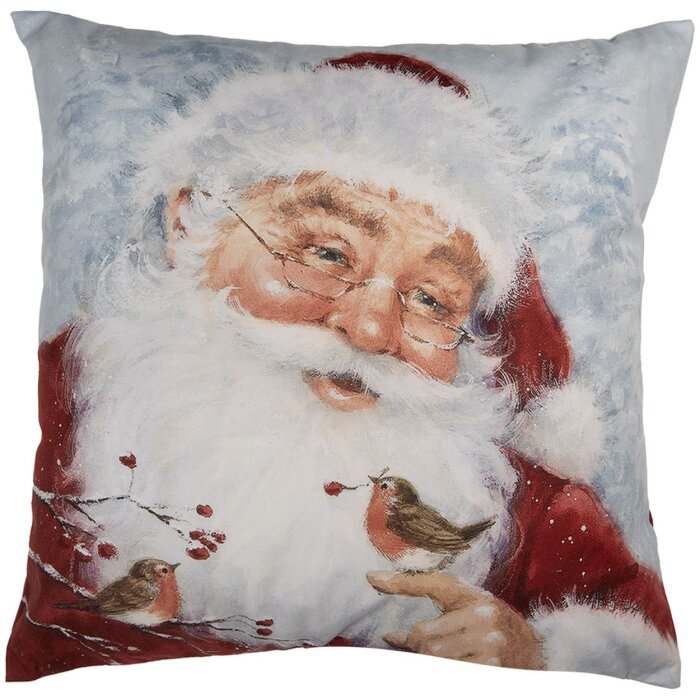 Clayre & Eef KT021.406 Copricuscino Design Natale Grigio Rosso 45x45 cm