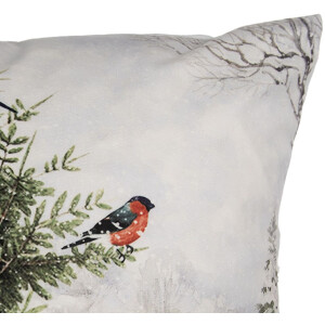 Clayre & Eef KT021.407 Copricuscino 45x45 cm Bianco Verde Stile Country Motivo Inverno