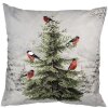 Clayre & Eef KT021.407 Copricuscino 45x45 cm Bianco Verde Stile Country Motivo Inverno