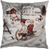 Clayre & Eef KT021.410 Copricuscino grigio rosso 45x45 cm design casa di campagna invernale