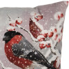 Clayre & Eef KT021.413 Copricuscino 45x45cm Ciuffolotti invernali Grigio Rosso