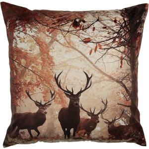 Clayre & Eef KT021.414 Copricuscino 45x45 cm Marrone Arancione Motivo cervo