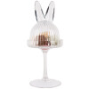 Clayre & Eef 6GL4929 Campana di vetro a forma di coniglietto Ø 12x29 cm Decorazione trasparente