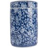 Clayre & Eef 6CE2139 Vaso decorativo con coperchio blu e bianco Ø 9x14 cm