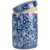 Clayre & Eef 6CE2139 Vaso decorativo con coperchio blu e bianco Ø 9x14 cm