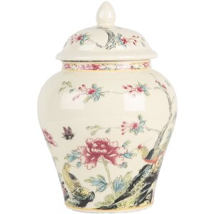 Clayre & Eef 6CE2141 Vaso decorativo con coperchio in...