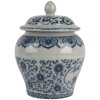 Clayre & Eef 6CE2143 Vaso da decorazione con coperchio in ceramica grigio blu Ø 9x13 cm