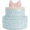 Clayre & Eef 6CE2146 Vaso da decorazione con coperchio in ceramica blu rosa Ø 13x15 cm