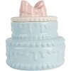 Clayre & Eef 6CE2146 Vaso da decorazione con coperchio in ceramica blu rosa Ø 13x15 cm