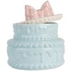 Clayre & Eef 6CE2146 Vaso da decorazione con coperchio in ceramica blu rosa Ø 13x15 cm