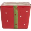 Clayre & Eef 6CE2149 Pentola con coperchio Rosso Verde 9x9x11 cm Stile Country