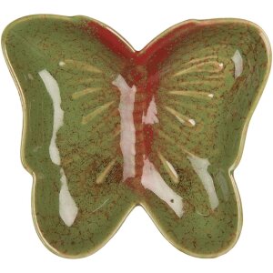 Clayre & Eef 6CE2152 Ciotola Butterfly Verde Rosso...