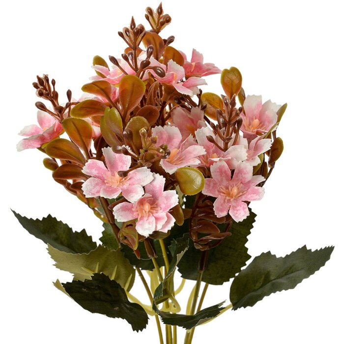 Clayre & Eef 6PL0380P Fiore artificiale rosa 10x10x33 cm Decorazione in plastica