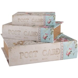 Clayre & Eef 66257 Set di 3 scatole portaoggetti dal design antico Beige Vintage
