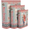 Clayre & Eef 66260 Set di 3 scatole di legno blu rosso dal design retrò e vintage