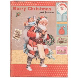 Set di scatole portaoggetti Clayre & Eef design libro Natale 3 pezzi legno