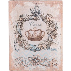 Clayre & Eef Scatole di stoccaggio Paris Set di 3 libri vintage beige blu