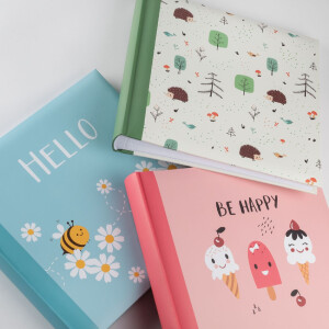 Walther album per bambini Be Happy Pink 26x25cm 50 pagine stampa artistica pagine in vetro