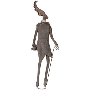Decorazione Renna in Stile Rustico Clayre & Eef Marrone e Grigio 84 cm