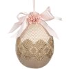 Clayre & Eef 65918 Decorazione uovo appeso Beige Ø 11x14 cm Plastica tessile