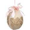 Clayre & Eef 65918 Decorazione uovo appeso Beige Ø 11x14 cm Plastica tessile