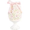 Clayre & Eef 6PR5145 Decorazione Uovo Ø 10x20 cm Rosa Bianco Verde Romantico