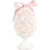 Clayre & Eef 6PR5145 Decorazione Uovo Ø 10x20 cm Rosa Bianco Verde Romantico