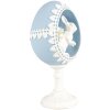 Clayre & Eef 6PR5146 Decorazione Uovo Blu Bianco 11x9x21 cm Stile Retro Vintage