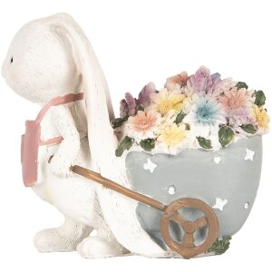 Clayre & Eef 6PR5148 Decorazione Coniglio Bianco Rosa 11x6x10 cm Stile country