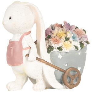 Clayre & Eef 6PR5148 Decorazione Coniglio Bianco Rosa 11x6x10 cm Stile country
