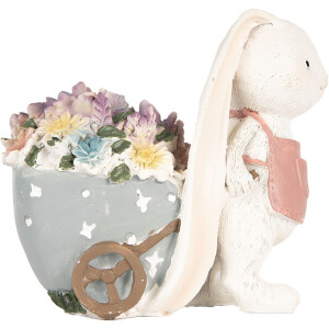 Clayre & Eef 6PR5148 Decorazione Coniglio Bianco Rosa 11x6x10 cm Stile country
