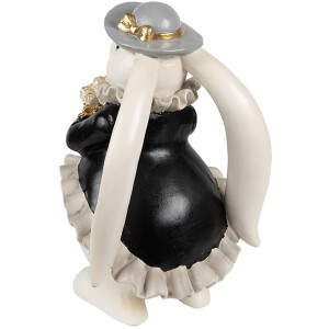 Clayre & Eef 6PR5150 Decorazione Coniglio Bianco Nero Oro 14x13x22 cm