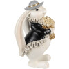 Clayre & Eef 6PR5150 Decorazione Coniglio Bianco Nero Oro 14x13x22 cm