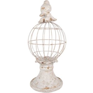 Clayre & Eef 6PR5151 Decorazione Uccello Ø 20x44 cm Grigio Stile Antico Poliresina