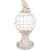 Clayre & Eef 6PR5151 Decorazione Uccello Ø 20x44 cm Grigio Stile Antico Poliresina