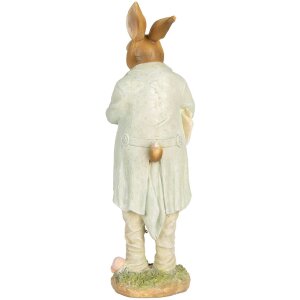 Clayre & Eef 6PR5448 Decorazione Coniglio in Poliresina Beige Verde 15x12x33 cm