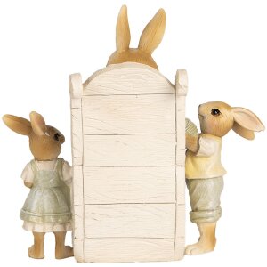 Clayre & Eef 6PR5451 Decorazione Coniglio Beige Verde 18x11x17 cm Poliresina